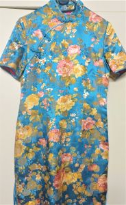 Kids Costumes to Hire - Chinese Dress - blue with flowers